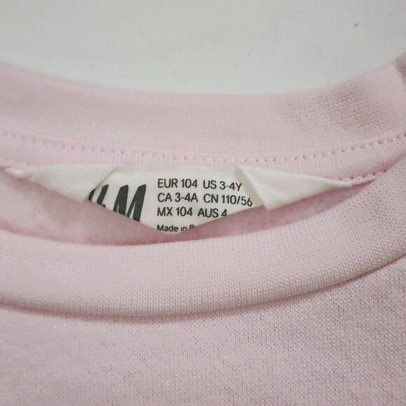 H&M Girls The Simpsons Lisa Pink Flower 3D Gems Sweatshirt Sweater Size 3-4 - Picture 9 of 10